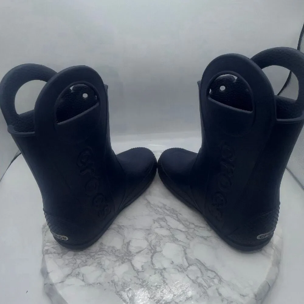 CROCS Navy Blue Kids Handle It Rain Boots-13